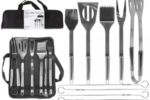 B&Co 10 Piece BBQ Tool Set with Carry Case 672003